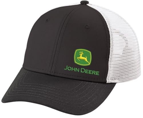 Casquette John Deere noire LP73695 stretch bonnet respirant pour homme et femme de la campagne