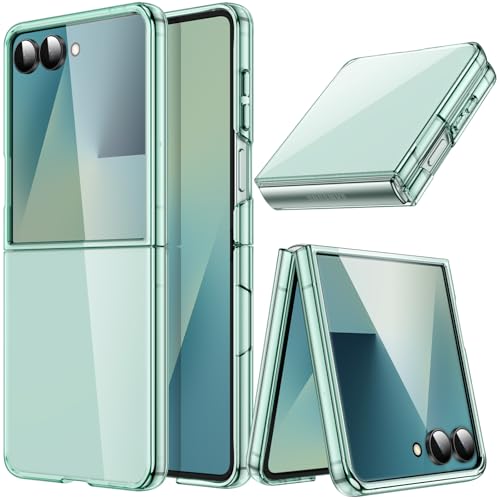 Image of JETech Case for Samsung Galaxy Z Flip 7 2025, Crystal Transparent Hard PC Shell, Anti-Scratch Shockproof Slim Protective Phone Cover (Mint)