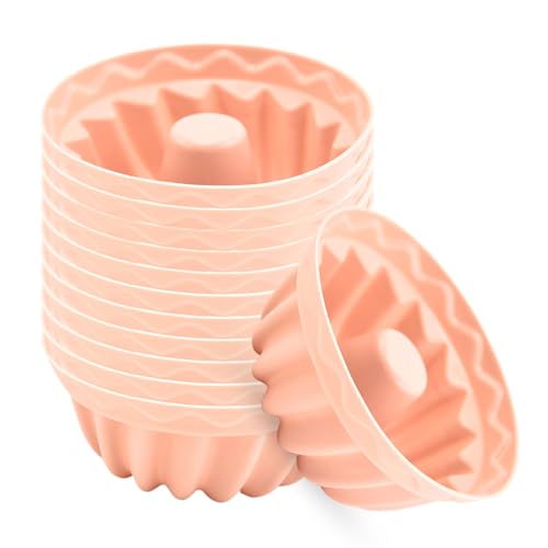 Caissettes Muffin Silicone pour Cuisson - Moules Cupcake Cuisson | Caissettes Cupcake | Moules Pâtisserie Réutilisables Antiadhésifs, 12 Pièces