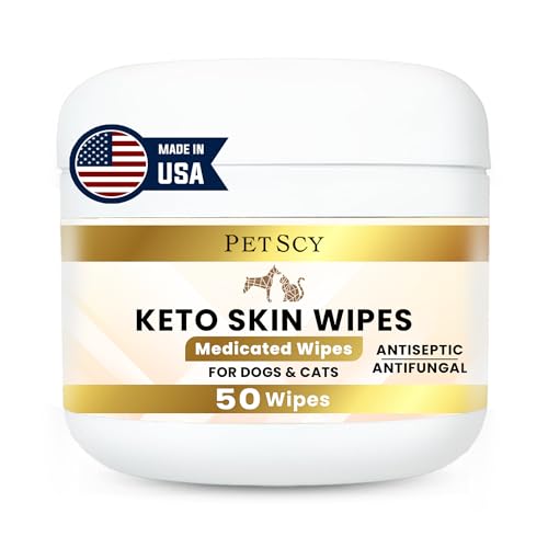 Petscy Travel Keto Skin Wipes - Antiseptic Dog Wipes for Paws, Ea...