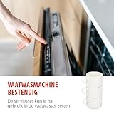 alpina Geschirrset 4 Personen Fruhstück - Teller- und Schüssel Set - Steingut Geschirr Set - Frühstücksteller, Schüsseln, Tassen und Untertassen - Mikrowellen- und Spülmaschinenfest - Weiß