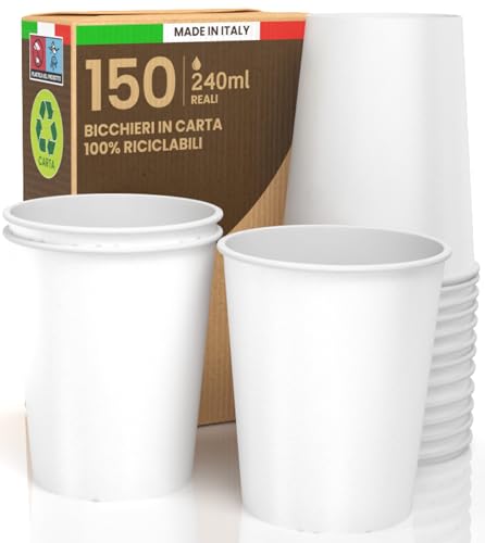 Gobelets en papier blanc biodégradables pour eau et boissons chaudes