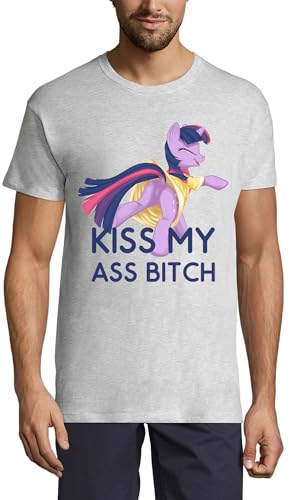 T-shirt Kiss My Ass Btch en coton gris ash idéal pour vos sorties urbaines