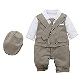 Infant Newborn Baby Boy Gentleman White Shirt Vest Bowtie Tuxedo Suit Onesie Dressy Outfit...