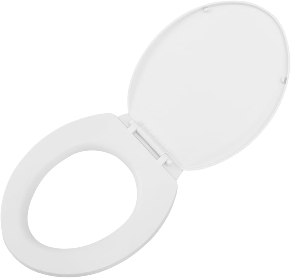 Veemoon Pp Toilet Seat Cover O-Shaped Bathroom Lid Sturdy Hinges Easy Install Waterproof Skin-Friendly for Home Use