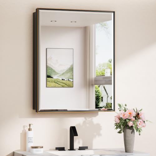 Image of TokeShimi 24 x 30 Recessed Medicine Cabinet with Mirror, Oil Rubbed Bronze