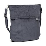 Zwei Damen Handtasche Mademoiselle.M M12 Umhängetasche 7 Liter Crossbody Bag, Schultertasche in DIN-A4-Größe, Schlüsselring, Geheimfach, inkl. extra kurzen, abnehmbaren Schultergurt (cord-polar)