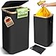 Glückstoff® Gelber Sack Ständer [inkl. waschbarer Innentasche] Müllsackständer für Gelber Sack | Mülleimer mit Deckel | Mülleimer Küche | Gelber Sack Behälter | Müllsystem 100L - Schwarz