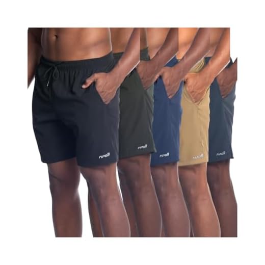 Kit 5 Bermuda Short Masculino Tactel Elastano Academia Treino Praia Qualidade Premium… (BR, Alfa, G, Regular, Regular, Preto/Caqui/Chumbo/Marinho/Musgo)