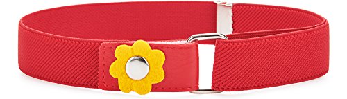 Ladeheid Mädchen Gürtel Elastik-Gürtel 1-6 Jahre 34-65 cm P15K (Rot)