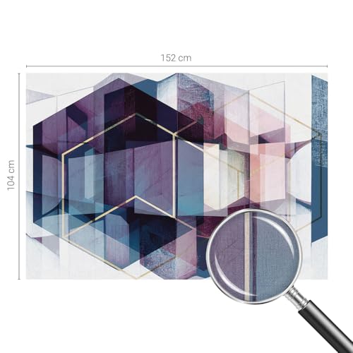 Revestimiento duradero para pasillo 152x104 cm cubos geométricos vinilo mural de hogar 5