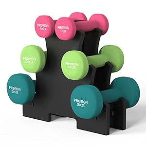 PROIRON Neoprene Dumbbell Home Exercise for Ladies Kids Arm Hand Weights Pilates Dumbbells in 1kg 1.5kg 2kg 3kg 4kg 5kg 6kg 8kg 10kg Pair