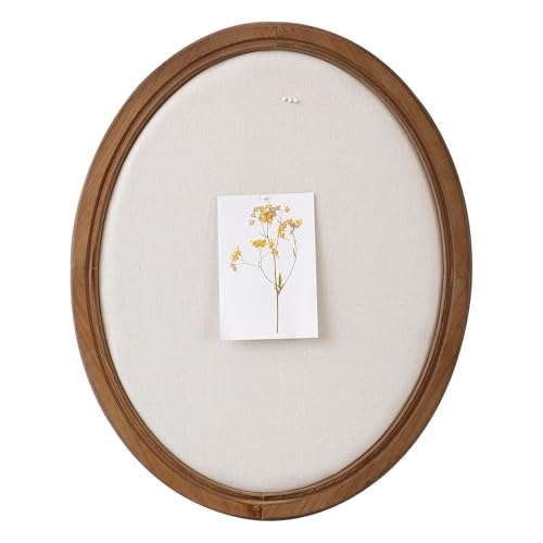 SOFE Oval Framed Linen Bulletin Board, Unique Fabric Pin Boards for Walls, 21 x 17 Inches Hanging Vision Board, Message Display Notice Memory Board for Office Home and School with Pins