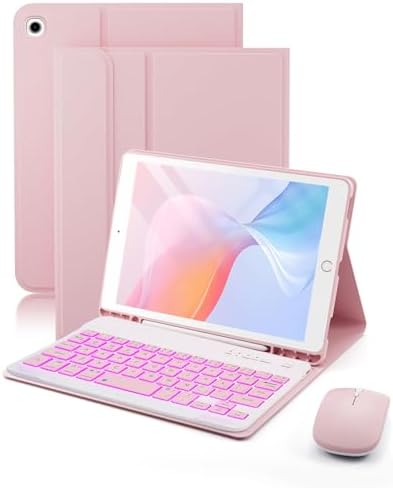 for iPad mini 5 (2019) & Mini 4 (2015) Case with Keyboard for iPad mini 5th 4th Generation 7.9″ – 7 Colors Backlit Keyboard Case – Built in Pencil Holder with Mouse – Pink for iPad mini 5 (2019) & Mini 4 (2015) Case with Keyboard for iPad mini 5th 4th Generation 7.9″ – 7 Colors Backlit Keyboard Case – Built in Pencil Holder with Mouse – Pink