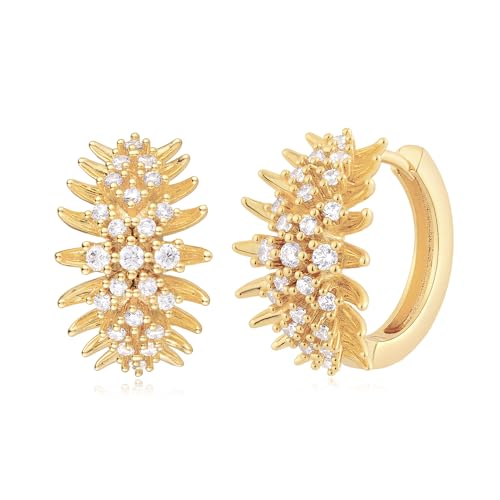 MYEARS Women Earrings Gold Huggie Hoop 14K Gold Plated Small Simple Hypoallergenic Everyday Jewelry - Sanke/Fox/Scorpion/Bird/Fishtail