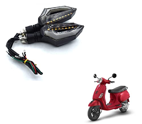 AUTOADDICT Auto Addict D Shape Front and Rear Indicator LED Blinker Light(Pack of 4, Yellow & Blue) for Vespa Urban Club discount deal