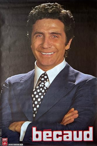 Affiche Gilbert Bécaud 80X120cm pour salon rétro poster musique grand format