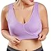 Sport BH für Damen/Dorical Oversize Bustier, Push Up und Ohne Bügel,Sport BH Wohlfühl-BH,Sport BHS für Frauen Strech Duenn Buegel Push up Yoga Sports Voll BH Bra Top Fuer Fitness S-6XL(Lila,XL)