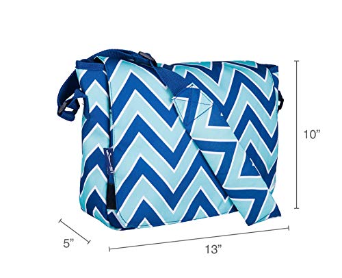 Wildkin Kids Messenger Bag For Boys And Girls, Perfect Size For Packing Items For School Or Travel, 600 Denier Polyester Fabric Messenger Bags Measures 13 X 10 X 4 Inches (Chevron Blue) #TOP5
