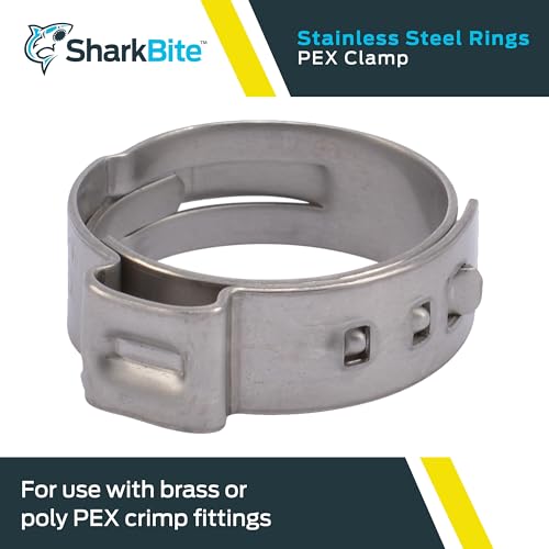 Image of SharkBite 3 /4 Inch Clamp Ring, Stainless Steel Plumbing Fitting, PEX Pipe, PE-RT, UC955A