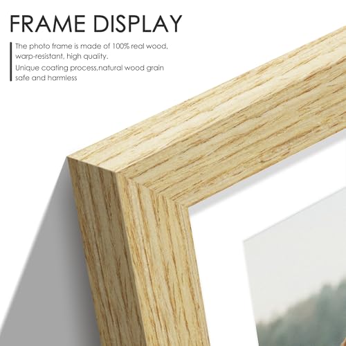 Image of DUENPY 8x14 Collage Picture Frame, Made of Natural Solid Wooden Picture Frames, Displays 3 Picture Frames 4x6, or 8x14 (Without Mat) Wall Decor, Wall Hanging, or Tabletop, Solid Color.