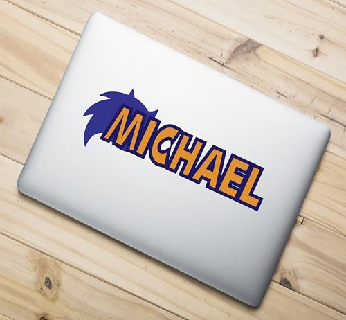 Vinilo decorativo personalizado con nombre y dibujo azul miniatura 3