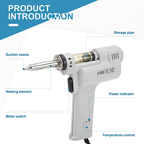 Yaeccc TEK-NY-8124 Desoldering Gun S-993A 110V 100W 50Hz Electric Desoldering Gun Solder Sucker Gun Suction Tin Gun With Vacuum Desordering Pump thumb #1