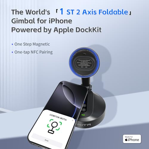 Support trépied pour iPhone COMITOK MOTA avec stabilisateur à cardan 2 axes et télécommande