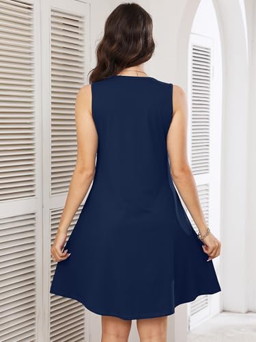 Image of Heymoments Women Sleeveless Summer Beach Dresses with Pockets