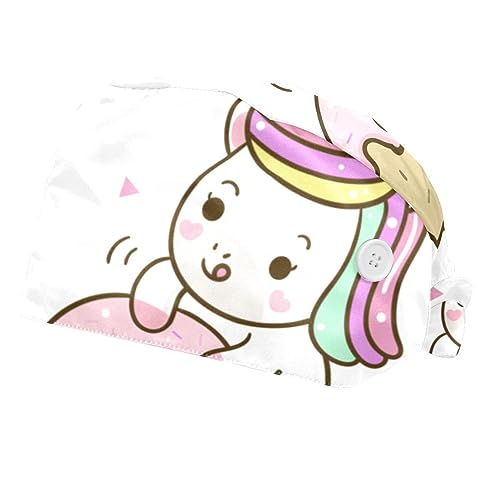 Chapeaux de travail licorne et donut pour la cuisine et les soins médicaux quotidiens