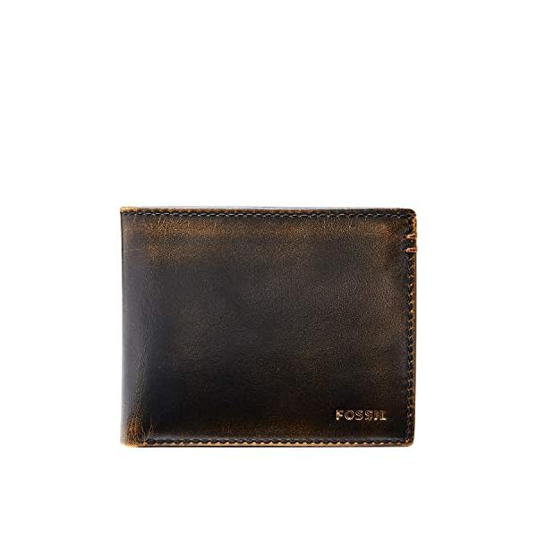 Fossil Men’s Leather Bifold Wallet with Flip ID Window