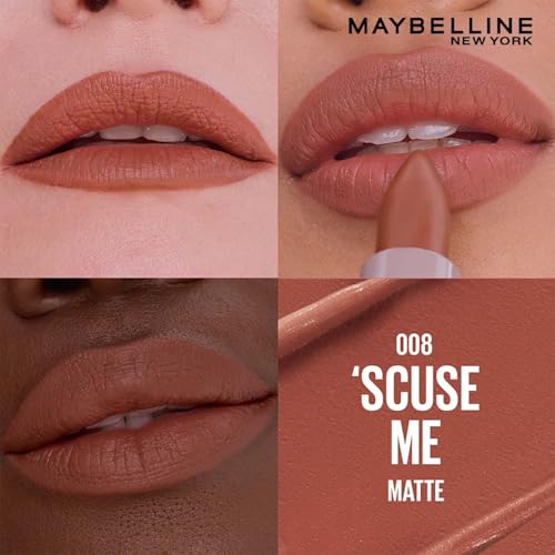 Image of Maybelline New York Maybelline Serum Lipstick (Matte), 008 'Scuse | 1-Swipe Lush Color 8HR Weightless Hydration
