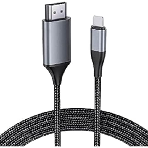 Câble adaptateur HDMI pour iPhone convertisseur robuste en aluminium gris 2m pour moniteur HD