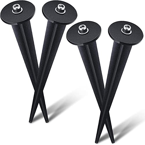 Paquete de 4 estacas de repuesto de metal para luces solares LED para exteriores, con 4 tornillos hexagonales para jardines, patio, camino, césped, 6.3 pulgadas