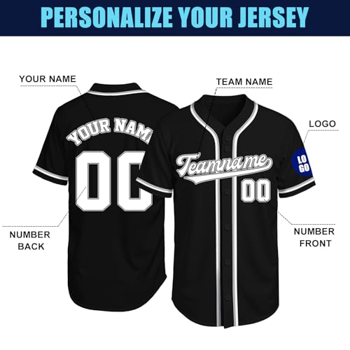Image of Custom Baseball Jersey Personalized Stitched or Printed Name Number Baseball Shirt Sports Uniform Gifts for Men Women Youth