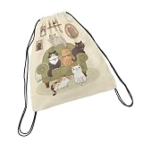 Mochila Saco Personalizada em Oxford Infantil e Adulto Estampa Frente e Verso Gato (Mod.003, Infantil: 20 x 30 cm)