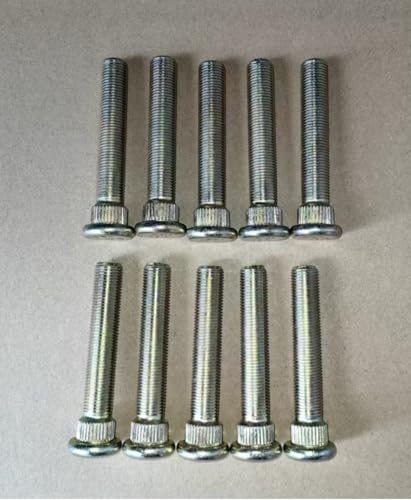 10 PCS Extended Longer Than Stock Serrated Wheel Stud Bolts 1/2-20 Thread 0.625 in. Knurl, 3 in. Length Replacement for Most Ford & Jeep Mazda Lincoln Mercury