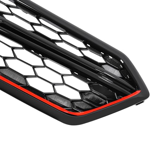 HECASA Front Bumper Upper Grille Compatible with 2018-2021 Subaru WRX/WRX STI Replacement for 91121VA290 91121VA160 SU1200184 Grill Painted ABS Plastic Gloss Black + Red by HECASA - Used condition - Image 7