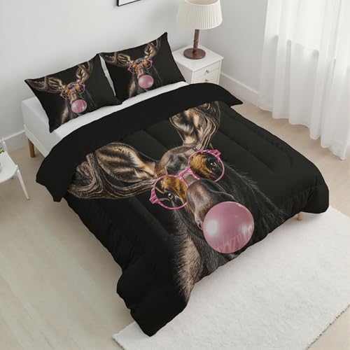 Couette réversible sans housse 140x200cm avec animaux rigolos - 4
