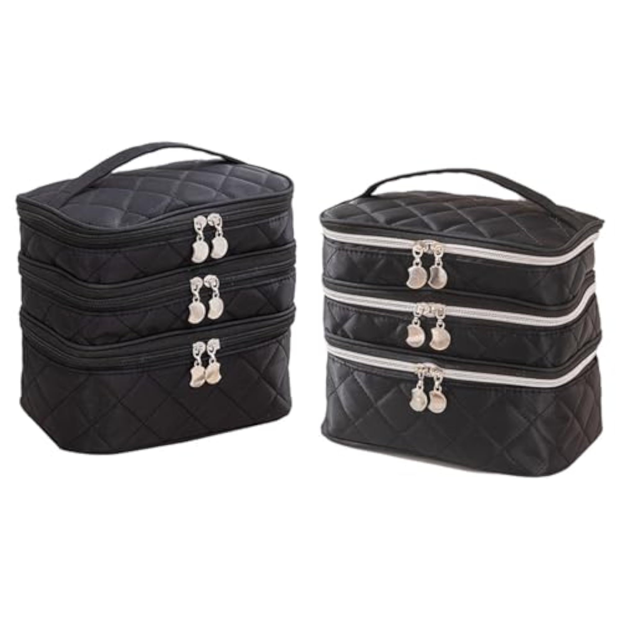 Women Cosmetic Storage Bag, 3 Floors for Brushes & Accessories