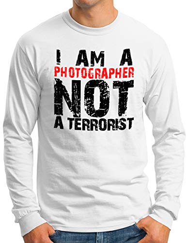 T-shirt manches longues homme Photographer Not Terrorist contre la censure