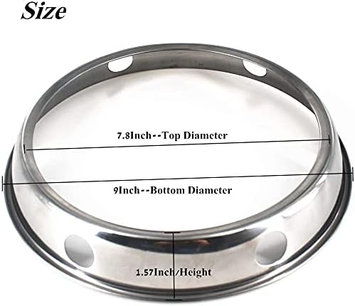 Miniatura 3 de 2 anillos para wok, estante de acero inoxidable, tamaño reversible de 7 pulgadas y 9 pulgadas para uso en la cocina..