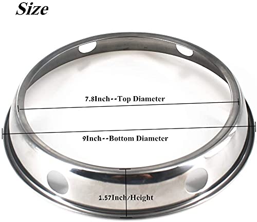 MOODUUTY 2 Pcs Wok Ring, stainless steel Wok Rack, 7¾-Inch and 9¾-Inch Reversible Size for Kitchen Use…