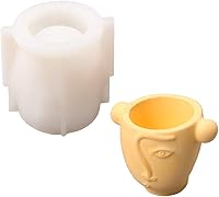 Vista 1 de Molde de silicona de cemento Ceative Face Flower Pot Mold DIY Pen Holder Making Tools