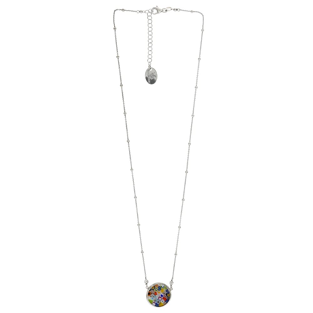 Venetiaurum - Damen-Halskette mit Murrina-Anhänger aus Original-Muranoglas und Silber 925 - Schmuck “Made in Italy” zertifiziert.