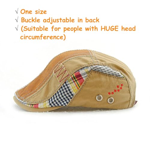 M MOACC Men Beret Hat Cotton Adjustable Newsboy Hats Cabbie Gatsby Cap,Beige #8597 - Image 2