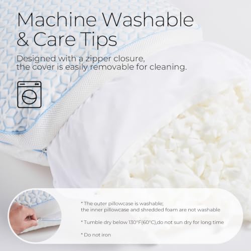 Sweetnight Cooling Pillows King Size Set of 2, Shredded Memory Foam Pillows by Sweetnight - Used condition - Image 8