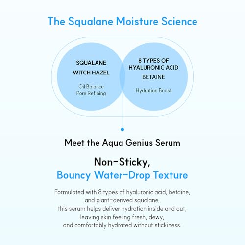 Image of S.NATURE AQUA SQUALANE SERUM | Deeply hydrated Facial Serum for All Skin Type, Soothing, Pore Tightening and Sebum control Benefits, Korean Skin Care (1.69 Fl.Oz)