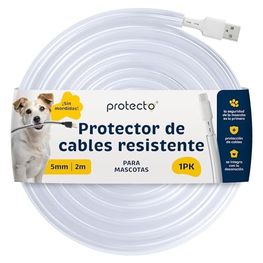 PROTECTO Protector de Cables de 2,2 m, Alta Resistencia para Mascotas, Anti-mordeduras para Perros y Gatos, Cubiertas Transparentes y sin Olor, fácil Uso, Protege Cables de alimentación Audio y Video