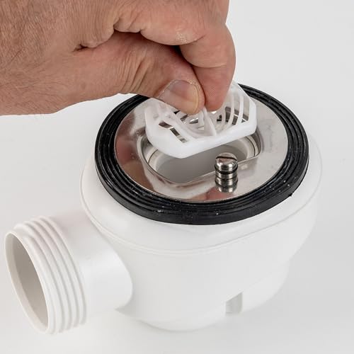 Haarsieb für Duschablauf, 1 Stück, in Weiß, kompatibel mit Viega Domoplex 6928 und 6929, Ersatz Tauchrohr Haarfänger Dusche für Ø 52 mm Domo plex Ablaufgarnitur, Haarfilter Siebeinsatz Duschabfluss